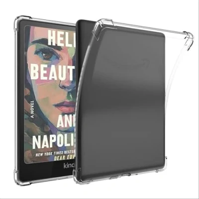 Afbeelding van GIOPUEY Kindle Colorsoft/Paperwhite 12 2024 transparante hoes, dunne zachte TPU achterkant met airbagbescherming, licht, compatibel 12e