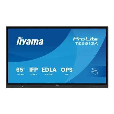 Image de iiyama ProLite TE6513A B1AG Classe de diagonale 65&quot; (64.5&quot; visualisable) écran LCD rétro éclairé par LED signalétique numérique interactive avec tactile (multi touch) / capacité PC en option (slot in) 4K UHD (2160p) 3840 x 2160 cad
