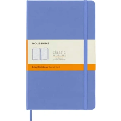 Image de Carnet ligne grand format bleu hortensia rigide