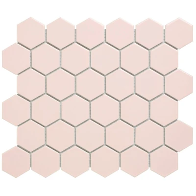 Afbeelding van The Mosaic Factory Barcelona Hexagon Pink Glossy 5,1x5,9 cm