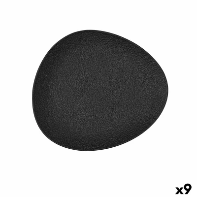 Afbeelding van Eetbord Bidasoa Fosil Zwart Keramisch Ovalen 22,8 x 20,1 2,2 cm (9 Stuks)