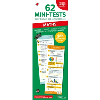 Image de 62 mini tests pour évaluer ses connaissances Maths niveau collège 5e, 4e, 3e