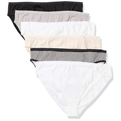 Image de Amazon Essentials Lot de 6 culottes classiques, à coupe haute, en coton pour femme (disponible grande taille), couleurs base, taille 1X