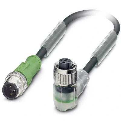 Afbeelding van Phoenix Contact 1546592 Sensor/actuator connector, geassembleerd M12 Aantal polen: 3 Stekker, recht, Bus, haaks 2.00 m 1 stuk(s)