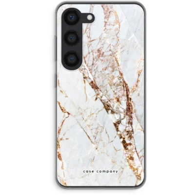 Afbeelding van Case Company® hoesje geschikt voor Samsung Galaxy S23 Goud marmer Soft Cover Telefoonhoesje Bescherming aan alle Kanten en Schermrand