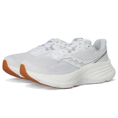 Afbeelding van Saucony Hurricane 24 Hardloopschoenen voor op de weg, Heren, Maat: 44.5, White/silver Textiel/ synthetisch