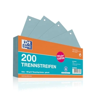 Afbeelding van Oxford 200 stuks geperforeerde tabbladen van blauw karton 190 g/m²