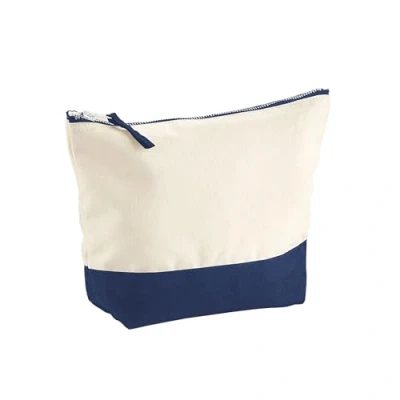 Afbeelding van Westford Mill Dipped Base Canvas Accessory Bag WM544 Natural/Navy L (23 x 23 11 cm)