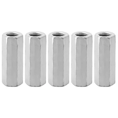 Afbeelding van 5 stuks moer huls koolstofstaal M12, zeskanthuls M12 50, lange connector draadstang voor moeren, schroefdraadbevestigingen (M12 x 50 15 mm)