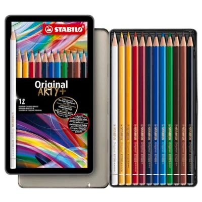 Image de STABILO Original crayons de couleur mines fines, étui métal 12