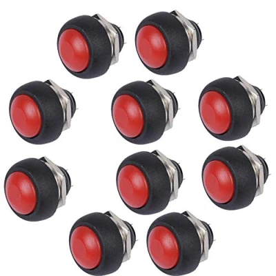 Afbeelding van Mintice™ 10 x drukknopschakelaar, rond, 12 mm, rood, voor auto, boot, motorfiets