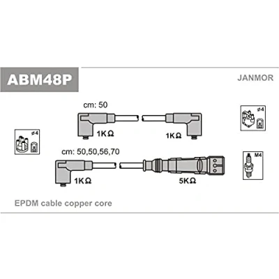 Afbeelding van JANMOR ABM48P Bougiekabelset SEAT: Ibiza 2