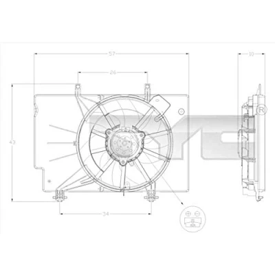 Afbeelding van TYC 810 0042 Radiator Ventilator 340 230 Met ventilatorraamwerk FORD: FIESTA 6