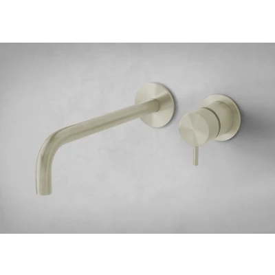 Afbeelding van Waterevolution Flow inbouw wastafelkraan PVD Light Gold met uitloop 25cm T116WGE 25
