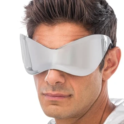 Afbeelding van Chaks Lunettes Alien argentées, lentilles miroir au design spatial, accessoire futuriste pour carnaval, festival