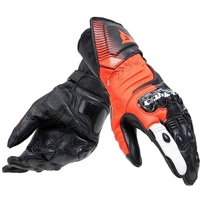 Afbeelding van Dainese Carbon 4 Long Leather Gloves Black Fluo Red White XL Maat Handschoen