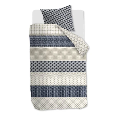 Afbeelding van Riviera Maison Ropes dekbedovertrek Eenpersoons 140x200/220 Marineblauw