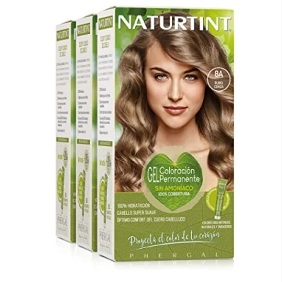 Afbeelding van Naturtint Biobased Ammoniakvrije kleuring 100% dekking van wit haar Plantaardige ingrediënten Natuurlijke en duurzame kleur 8A. Asblond 3 stuks