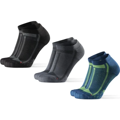 Afbeelding van Danish Endurance LOW CUT Distance Running 3 PACK Enkelsokken, Maat: 35 38, Grey, black, blue