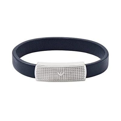 Afbeelding van Emporio Armani heren Armband van leer EGS2987040 in de kleur Donkerblauw