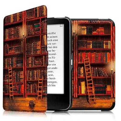 Afbeelding van FINTIE Hoesje voor Tolino Vision 4 HD/Vision 3 2 1 HD &amp; Shine Dunne en lichte beschermhoes met automatische slaap /wekfunctie, boekenkast