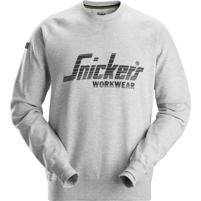 Afbeelding van Snickers 2892 Logo Sweatshirt Gemeleerd Grijs/