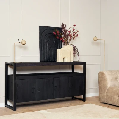 Afbeelding van Dressoir Boaz Black 175 cm