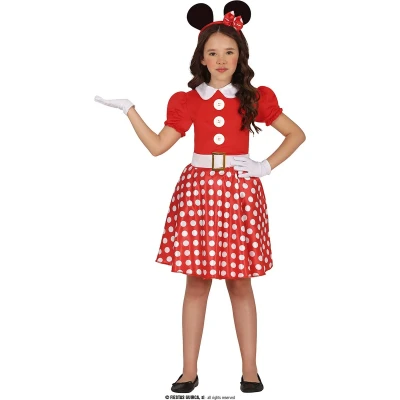 Afbeelding van Guirca Mickey &amp; Minnie Mouse Kostuum De Vriendin Van Meisje Rood 7 9 jaar Carnavalskleding Verkleedkleding