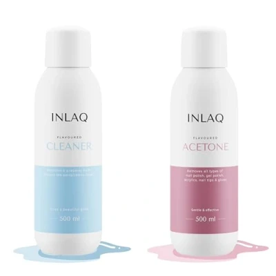 Image de INLAQ® Acétone + Nettoyant Dissolvant et dégraissant pour vernis à ongles 2 x 500 ml
