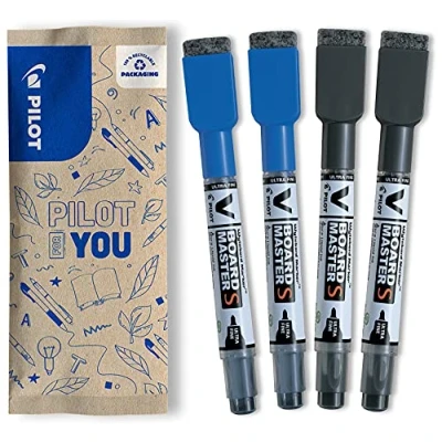 Afbeelding van Pilot V Board Master Whiteboard Marker 3.5mm Fijn Kleurassortiment Zwart/Blauw 2 stuks
