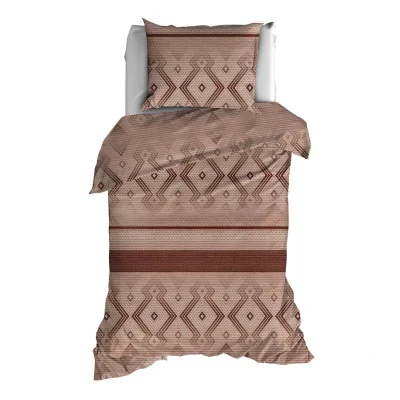 Afbeelding van Satin d&#039;Or Baltimore Dekbedovertrek Eenpersoons 140x200/220 cm + 1 kussensloop 60x70 Roest