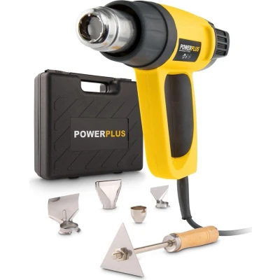 Afbeelding van Powerplus POWX1025 Heteluchtpistool 2000W LCD display 50 630C 200 500l/min Incl. Opbergkoffer en 5 accessoires