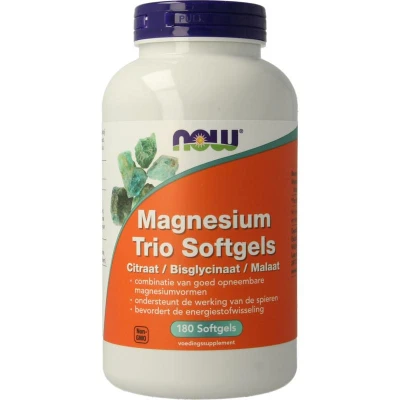Afbeelding van NOW Magnesium Trio Softgels 180SG