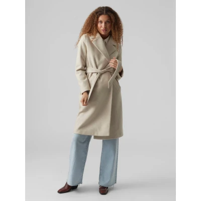 Afbeelding van Vero Moda Vmfortuneaya SS23 NOOS Mantel, Dames, Maat: Medium, Oatmeal melange