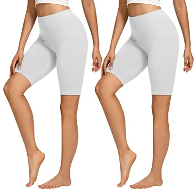 Afbeelding van Libella dames fietsbroek katoen hoge taille ondoorzichtig zomer bont 4165, Set van 2 Kleur: wit