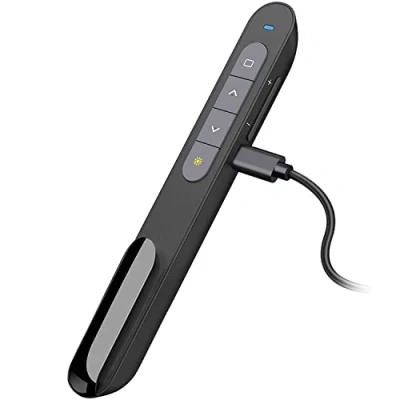 Afbeelding van PowerPoint Oplaadbare Presentatie Clicker, Hyperlink Volume Draadloos Remote Presentator USB Pointer Afstandsbediening PPT Clicker voor Laptop PC Mac