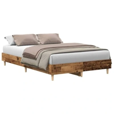 Afbeelding van vidaXL Bedframe zonder matras 135x190 cm bewerkt hout oud