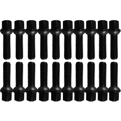 Afbeelding van 20 stuks wielbouten zwart R13 M14x1,5 37mm compatibel met Audi, VW, Seat, Skoda