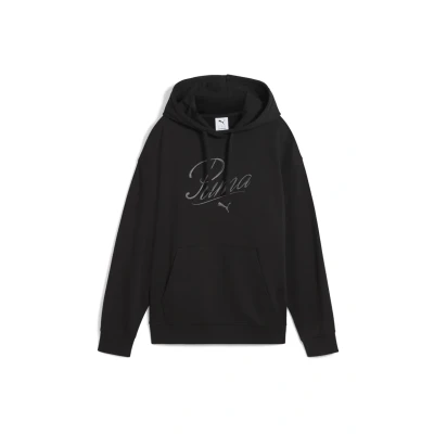 Afbeelding van ESS SCRIPT Comfort hoodie voor Dames, Zwart, Maat S PUMA