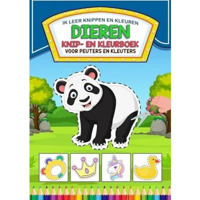 Afbeelding van Ik Leer Knippen en Kleuren Dieren Knip Kleurboek Voor Peuters Kleuters