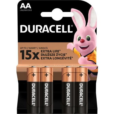 Afbeelding van Duracell DRBLR6B4 Basic AA Batterijen 1.5V Alkaline 15x Extra Life 4 stuks