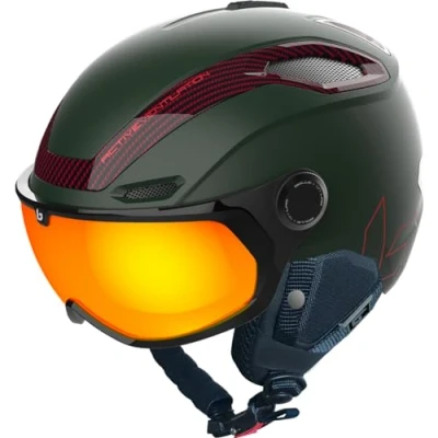 Afbeelding van Bollé V Line Carbon Skihelm met vizier Forest Matte Photochromic Phantom Fire Cat. 1 3 Maat: 52 55 cm
