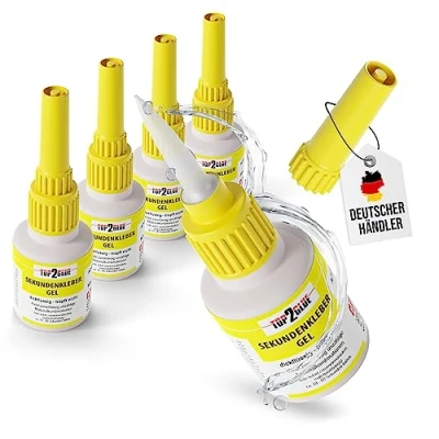 Afbeelding van Top2Glue 5 flessen instant lijm gel 50 g extra sterke universele waterdicht, hittebestendig, sneldrogend superlijm voor het lijmen van hout, kunststof en