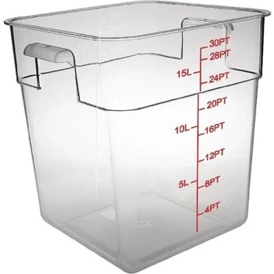 Afbeelding van Vogue polycarbonaat voedseldoos vierkant 15ltr
