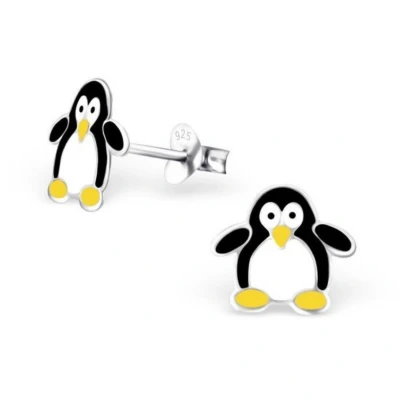 Afbeelding van zilveren pinguin kinderoorbellen oorbellen Meisje Zilver Zilverana Sterling 925 Silver