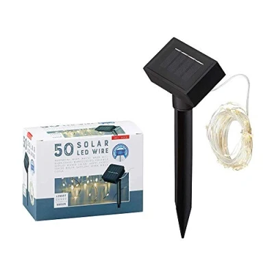 Afbeelding van 1 x led lichtketting op zonne energie van koperdraad, 50 ledlampen (1 lichtsnoer)