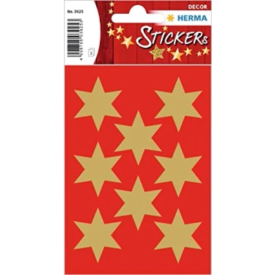 Image de Herma stickers de nöel étoiles 33 mm doré 3 feuilles 8 3925