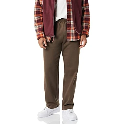 Image de Amazon Essentials Pantalon de survêtement en polaire pour homme (disponible grande taille large), marron moyen, G