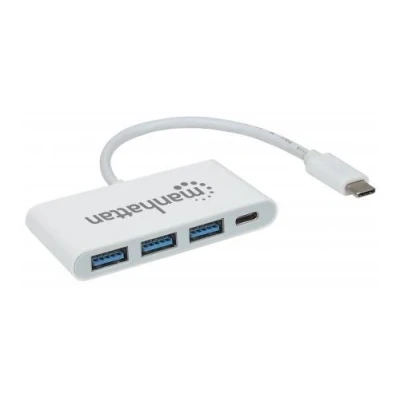 Image de Manhattan 163552 usb 3.0 (3.1 gen 1) type c 5000mbit s blanc hub &amp; concentrateur