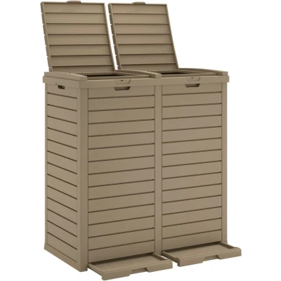 Afbeelding van vidaXL Vuilnisbak voor buiten 78x41x86 cm polypropeen lichtbruin